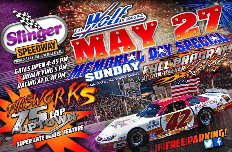 Extended Feature and Military Appreciation Heat up Slinger, Sunday