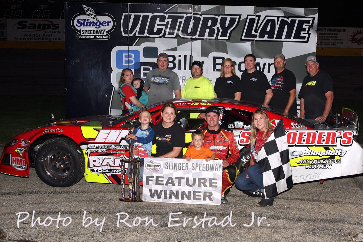 STEVE APEL COLLECTS SECOND WIN OF THE SEASON IN ZELLER TRANSPORTATION 75 AT SLINGER!