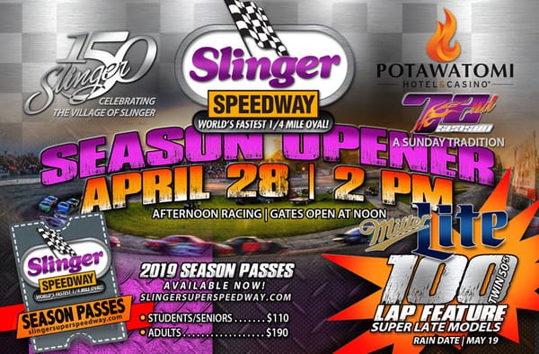 Racing at Slinger Super Speedway Returns as 72nd Season Revs Up
