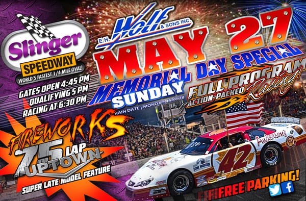 Extended Feature and Military Appreciation Heat up Slinger, Sunday
