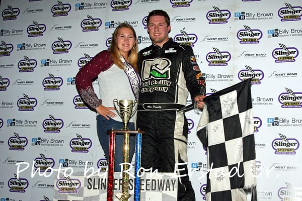 PRUNTY BESTS MUELLER TO WIN RACE FOR AUTISM AWARENESS 75 AT SLINGER!