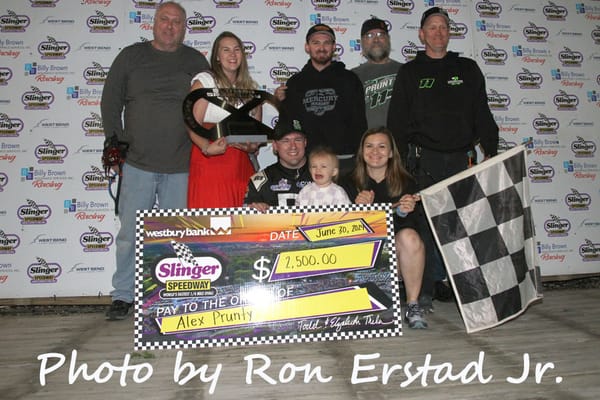 ALEX PRUNTY BACK IN VICTORY LANE AT SLINGER