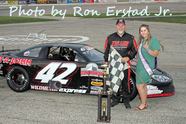 DENNIS PRUNTY BACK IN VICTORY LANE AT SLINGER